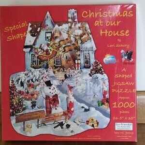 SUNS OUT 1000 Piece Shaped Puzzle "Christmas at our House"